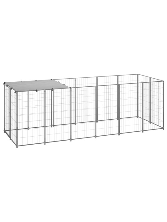Psí kotec stříbrný 330 x 110 x 110 cm ocel