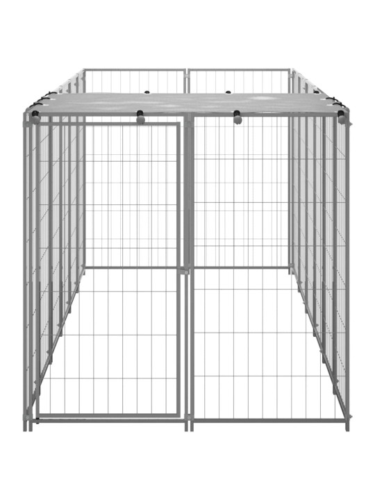 Psí kotec stříbrný 330 x 110 x 110 cm ocel