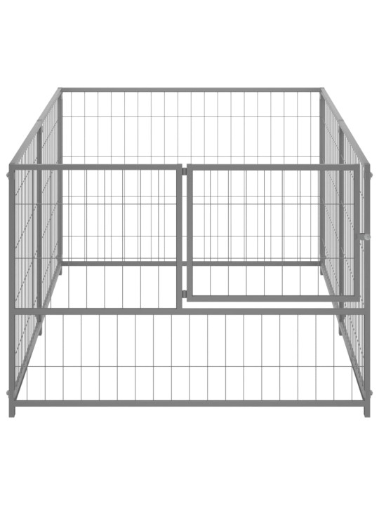 Psí kotec stříbrný 200 x 100 x 70 cm ocel