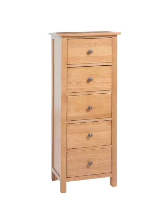 Vysoká komoda se zásuvkami 45x32x110 cm masivní dubové dřevo