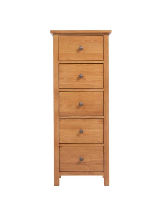 Vysoká komoda se zásuvkami 45x32x110 cm masivní dubové dřevo