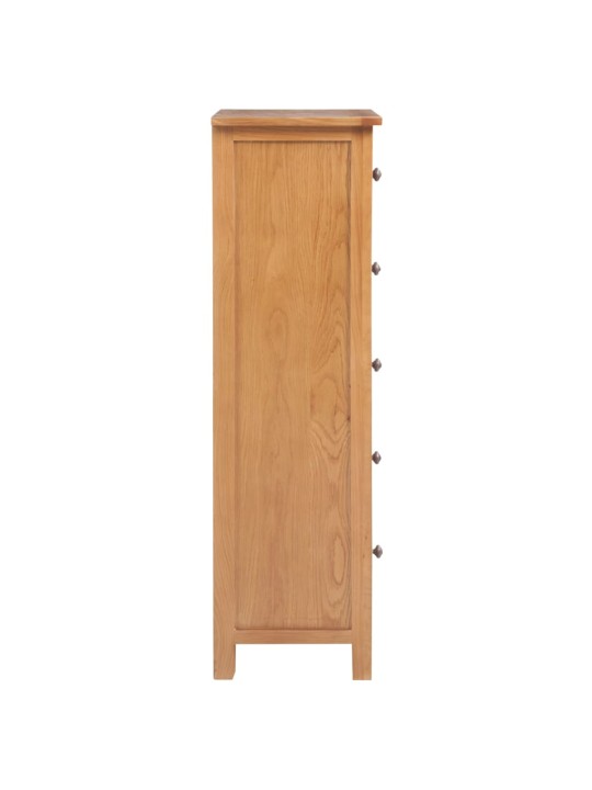 Vysoká komoda se zásuvkami 45x32x110 cm masivní dubové dřevo