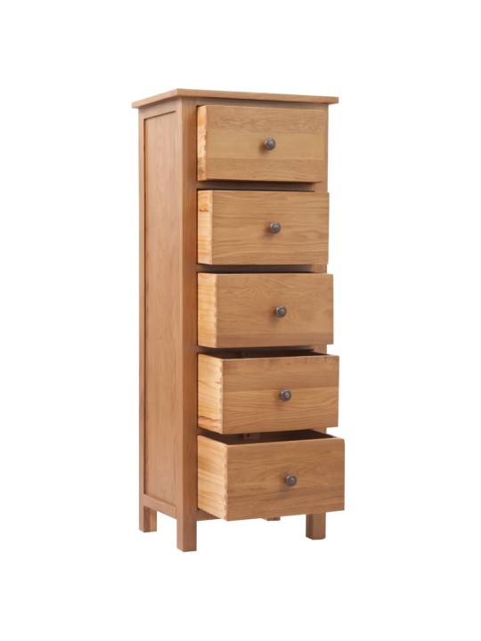 Vysoká komoda se zásuvkami 45x32x110 cm masivní dubové dřevo