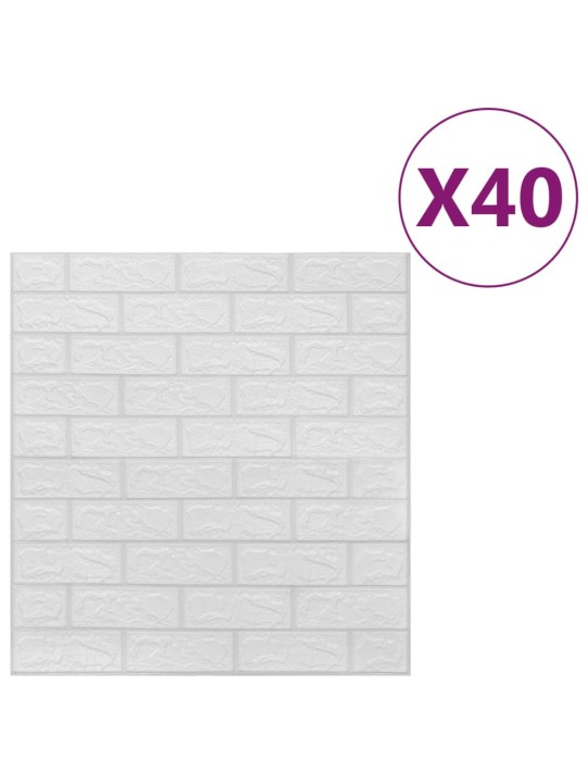 3D tapeta cihly samolepící 40 ks bílá