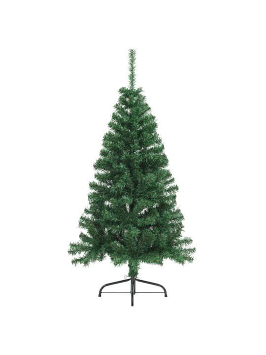 Umělý poloviční vánoční stromek se stojanem zelený 120 cm PVC