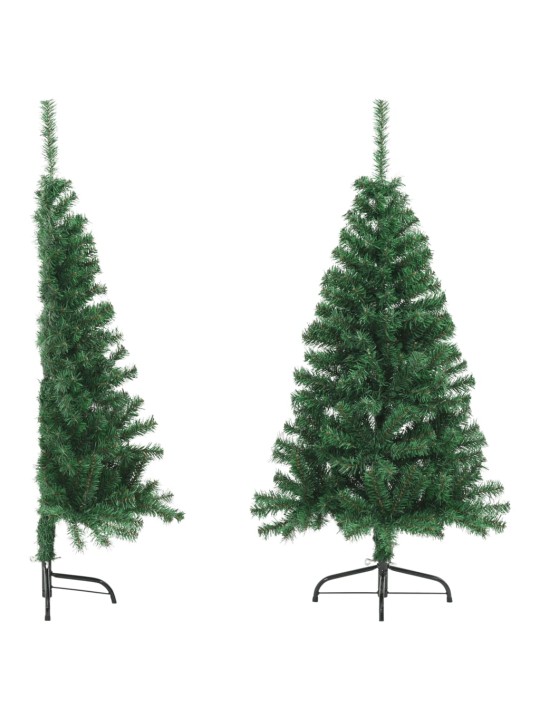 Umělý poloviční vánoční stromek se stojanem zelený 120 cm PVC