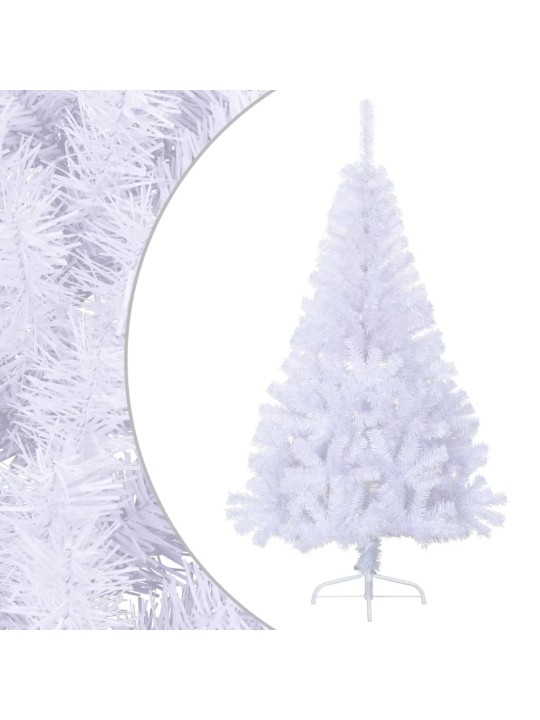 Umělý poloviční vánoční stromek se stojanem bílý 150 cm PVC