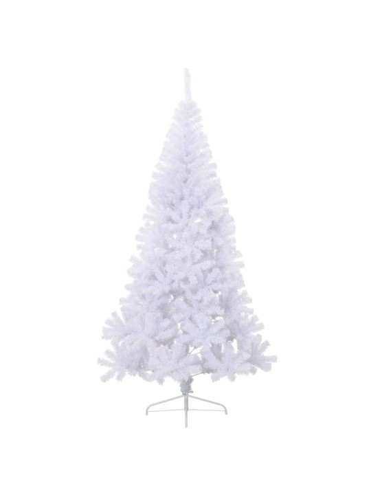 Umělý poloviční vánoční stromek se stojanem bílý 240 cm PVC