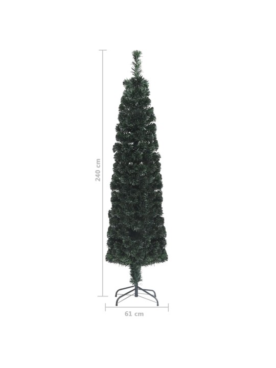 Umělý úzký vánoční stromek se stojanem 240 cm optické vlákno