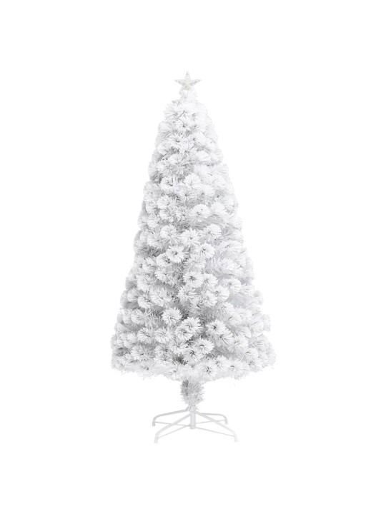Vánoční stromek s LED osvětlením bílý 120 cm optické vlákno
