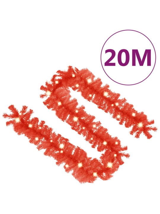 Vánoční girlanda s LED světýlky 20 m červená