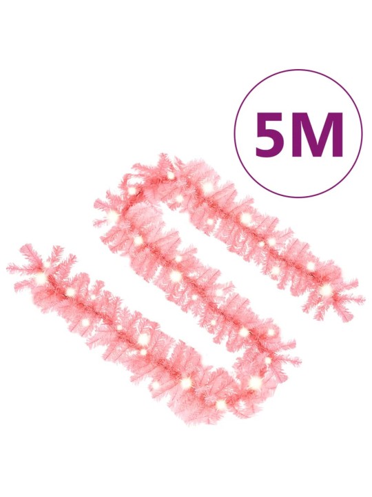 Vánoční girlanda s LED světýlky 5 m růžová