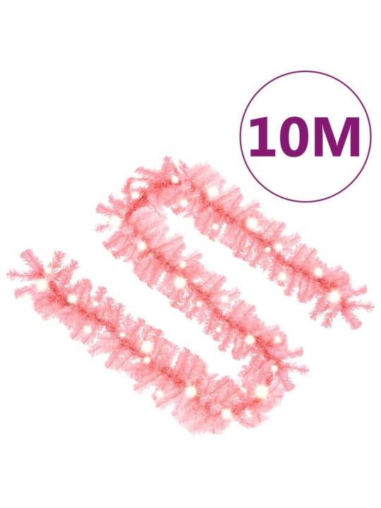 Vánoční girlanda s LED světýlky 10 m růžová
