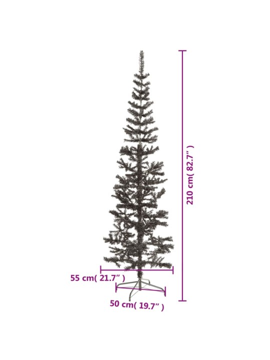 Úzký vánoční stromek černý 210 cm