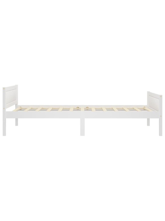 Rám postele masivní borové dřevo bílý 90 x 200 cm