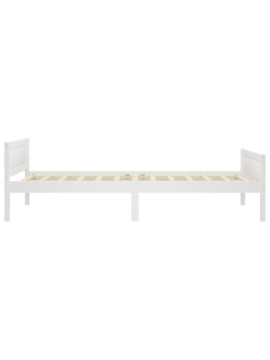 Rám postele masivní borové dřevo bílý 100 x 200 cm