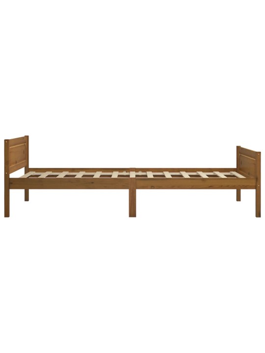 Rám postele masivní borové dřevo medově hnědý 100 x 200 cm