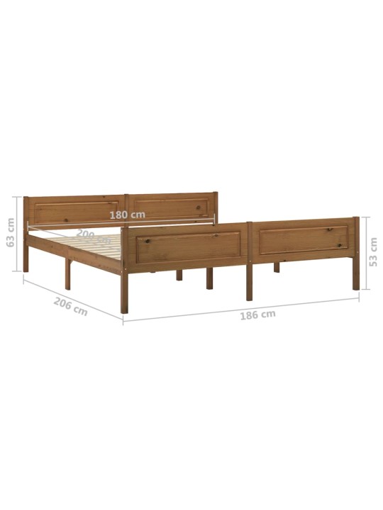 Rám postele masivní borové dřevo medově hnědý 180 x 200 cm
