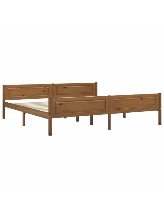 Rám postele masivní borové dřevo medově hnědý 200 x 200 cm