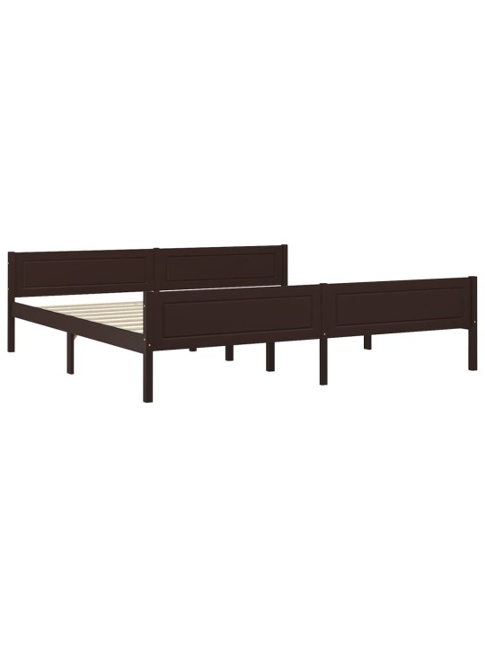 Rám postele masivní borové dřevo tmavě hnědý 200 x 200 cm