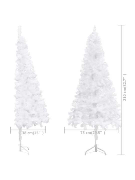 Rohový umělý vánoční stromek bílý 210 cm PVC
