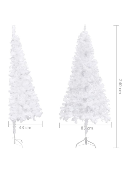 Rohový umělý vánoční stromek bílý 240 cm PVC