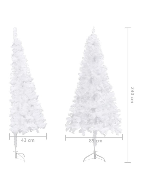Rohový umělý vánoční stromek bílý 240 cm PVC