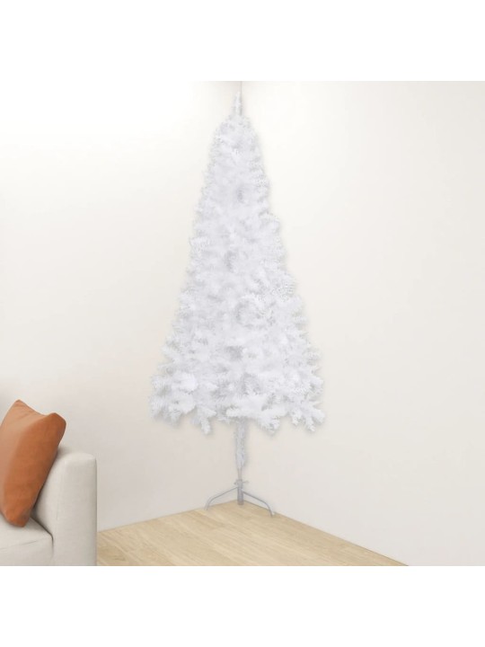 Rohový umělý vánoční stromek bílý 240 cm PVC