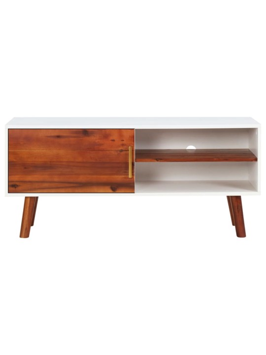TV stolek 110 x 35 x 50 cm masivní akáciové dřevo a MDF
