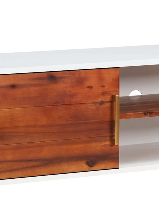TV stolek 110 x 35 x 50 cm masivní akáciové dřevo a MDF