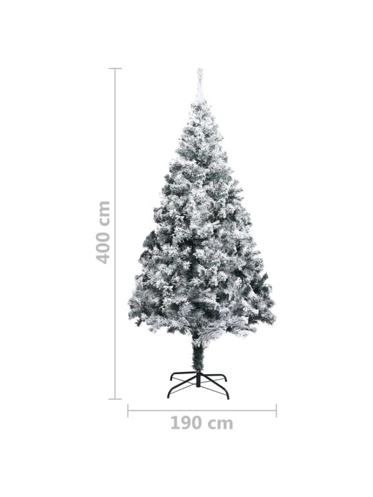 Umělý vánoční stromek s umělým sněhem zelený 400 cm PVC