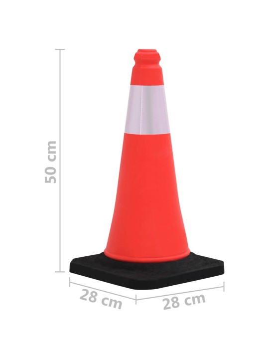 Reflexní dopravní kužely s těžkými základnami 10 ks 50 cm