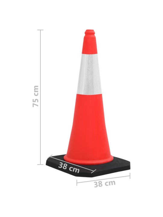 Reflexní dopravní kužely s těžkými základnami 4 ks 75 cm