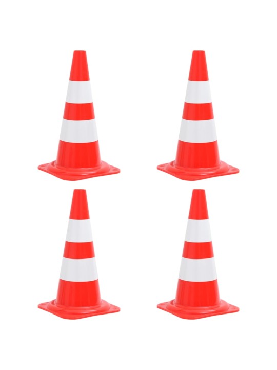 Reflexní dopravní kužely 4 ks červené a bílé 50 cm