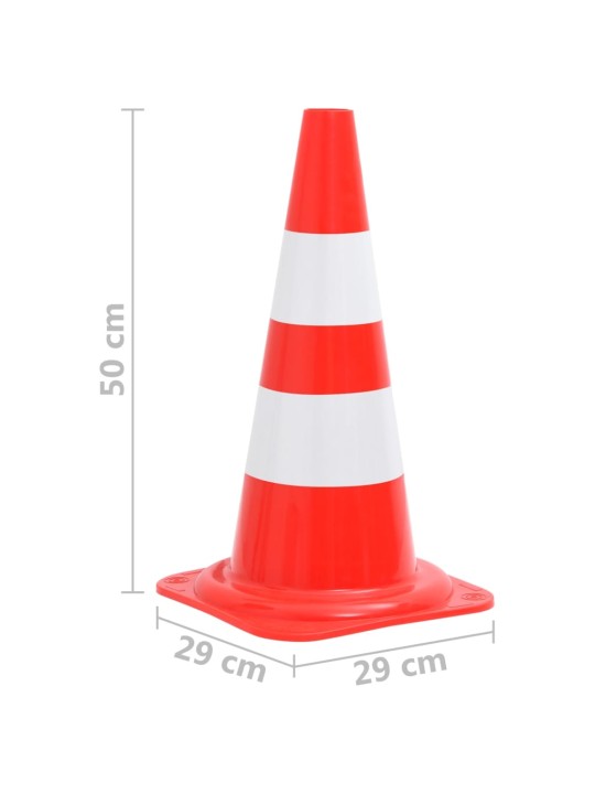 Reflexní dopravní kužely 4 ks červené a bílé 50 cm