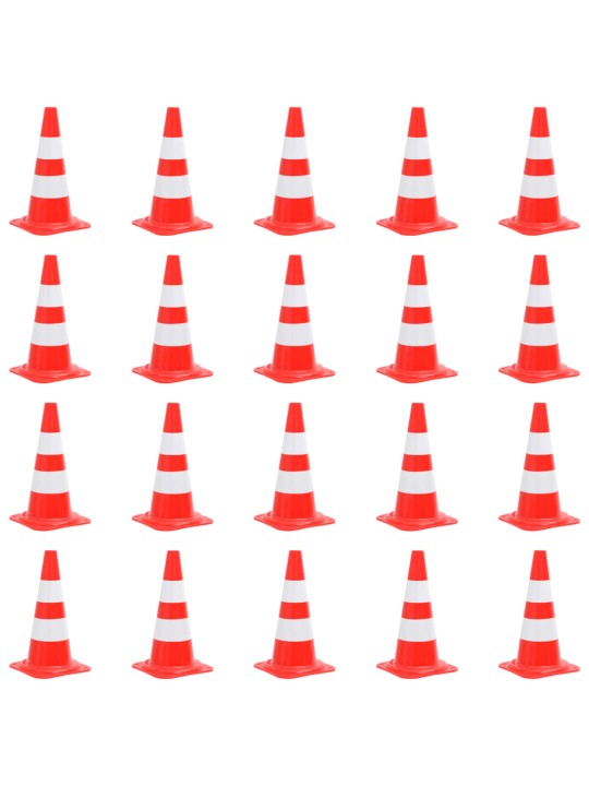 Reflexní dopravní kužely 20 ks červené a bílé 50 cm