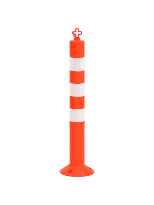 Zahrazovací sloupky k řízení dopravy 10 ks s řetězem 75 cm PE