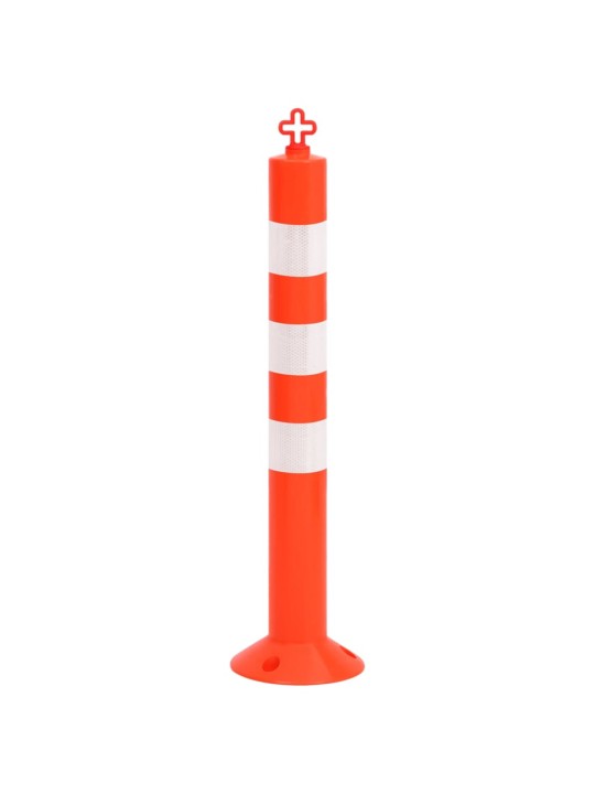 Zahrazovací sloupky k řízení dopravy 10 ks s řetězem 75 cm PE