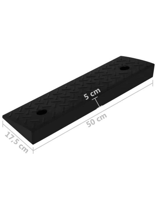 Nájezdové rampy na obrubník 2 ks 50 x 17,5 x 5 cm pryž