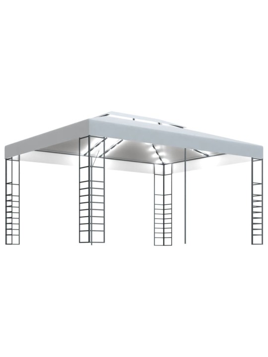 Altán se světelnými LED řetězy 4 x 3 x 2,7 m bílý