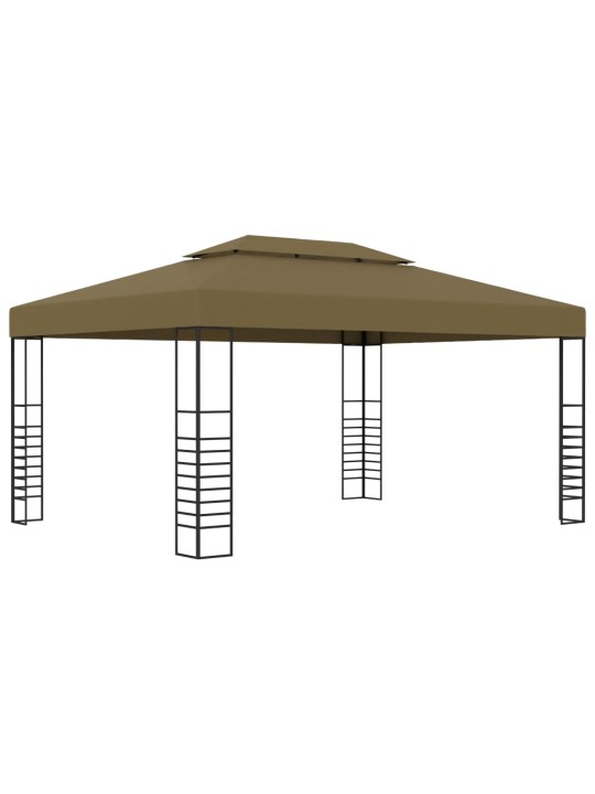 Altán se světelnými LED řetězy 3 x 4 m taupe