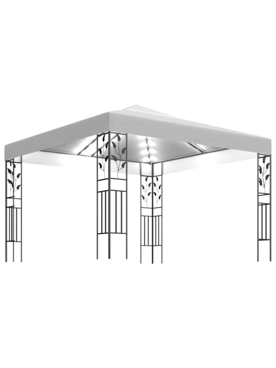 Altán se světelnými LED řetězy 3 x 3 m bílý