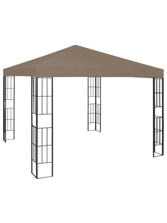 Altán se světelnými LED řetězy 3 x 3 m taupe