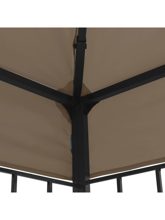 Altán se světelnými LED řetězy 3 x 3 m taupe