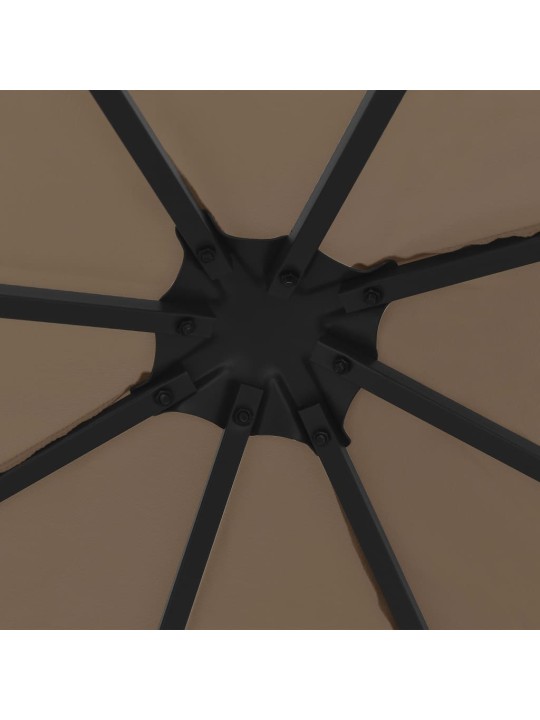 Altán se světelnými LED řetězy 3 x 3 m taupe