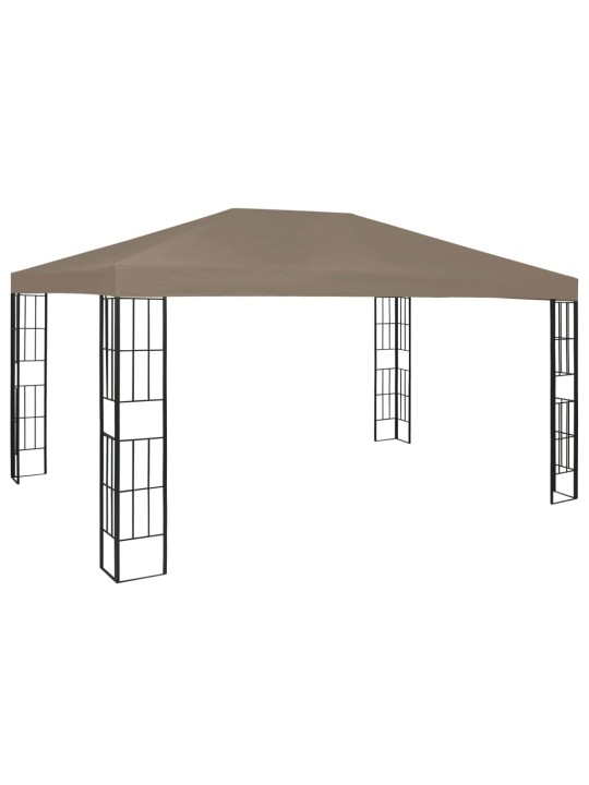 Altán se světelnými LED řetězy 4 x 3 m taupe