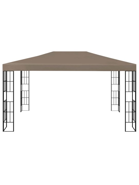 Altán se světelnými LED řetězy 4 x 3 m taupe
