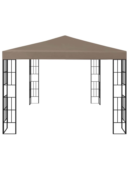 Altán se světelnými LED řetězy 4 x 3 m taupe