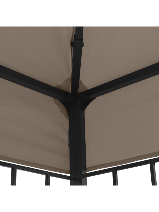 Altán se světelnými LED řetězy 4 x 3 m taupe