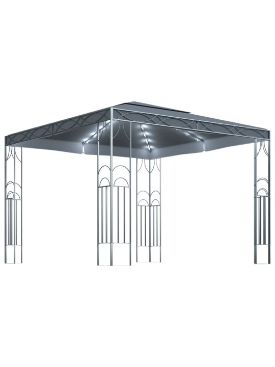 Altán se světelnými LED řetězy 300 x 300 cm antracitový
